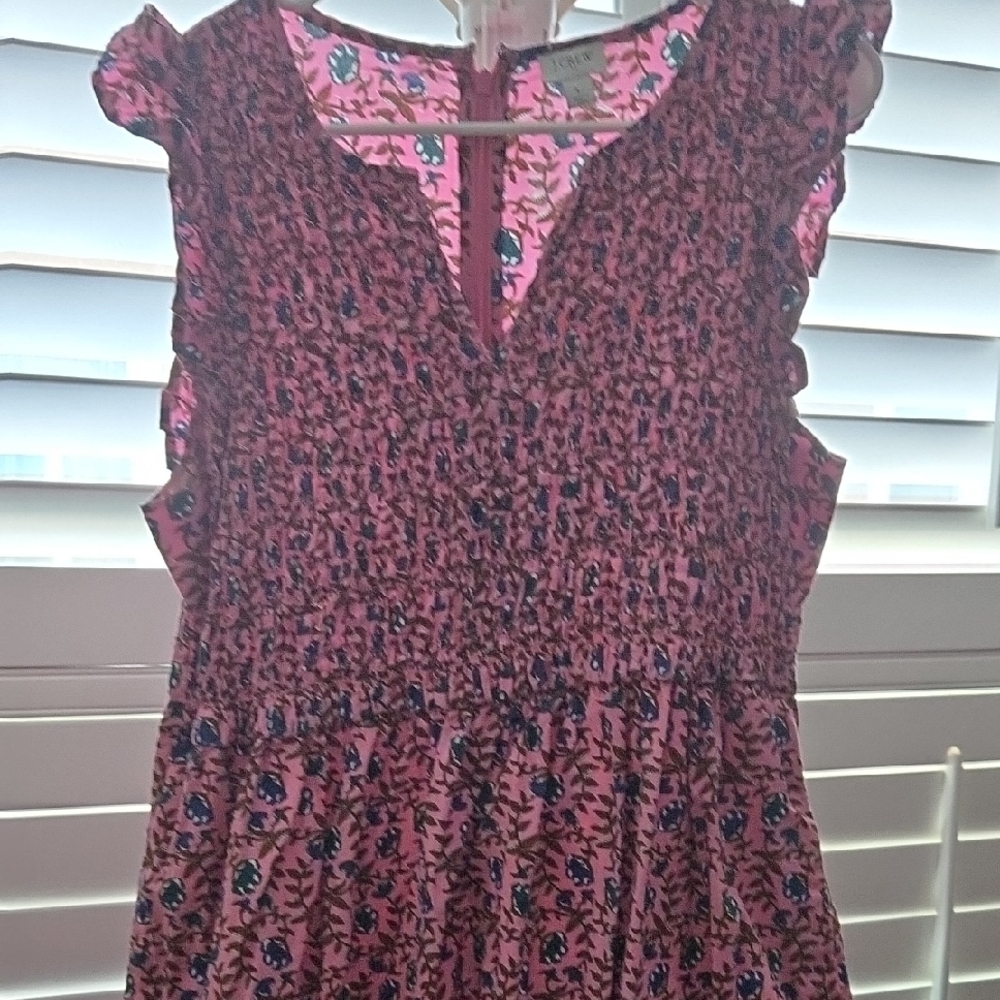 J. Crew Pink and Blue Floral Maxi Dress